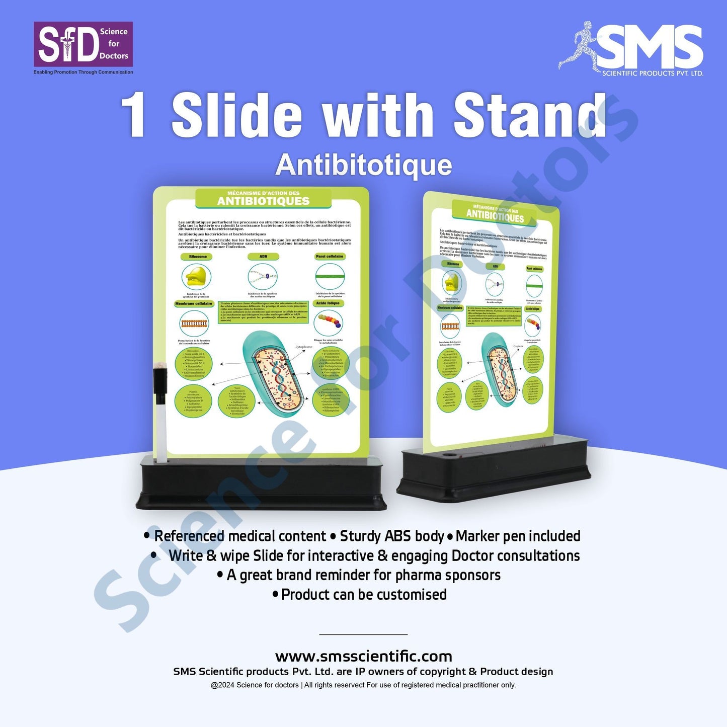 Antibiotics: 1 slide on stand