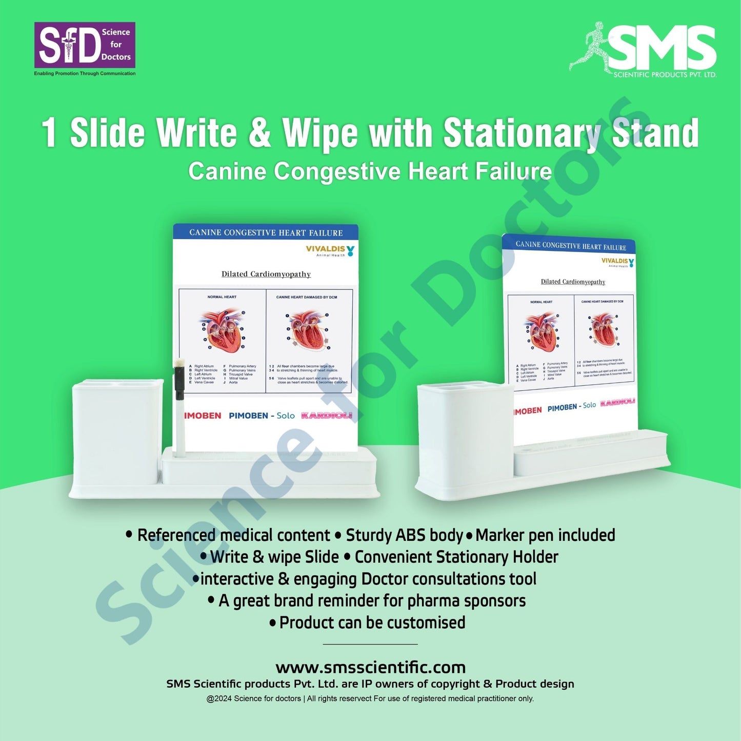 Canine Congestive Heart Failure: 1 Slides Write & Wipe with Stationary Stand