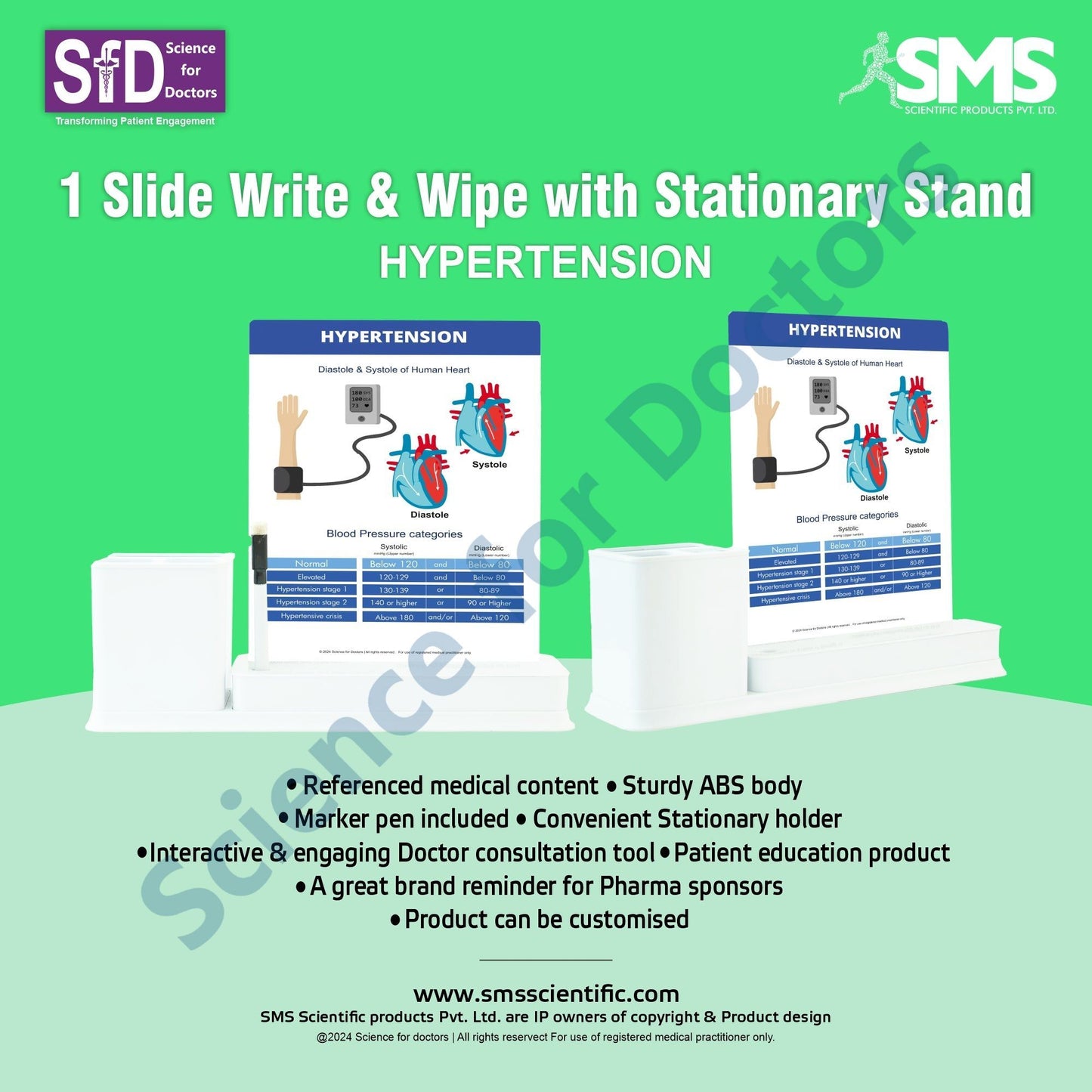 Hypertension: 1 Slides Write & Wipe with Stationary Stand