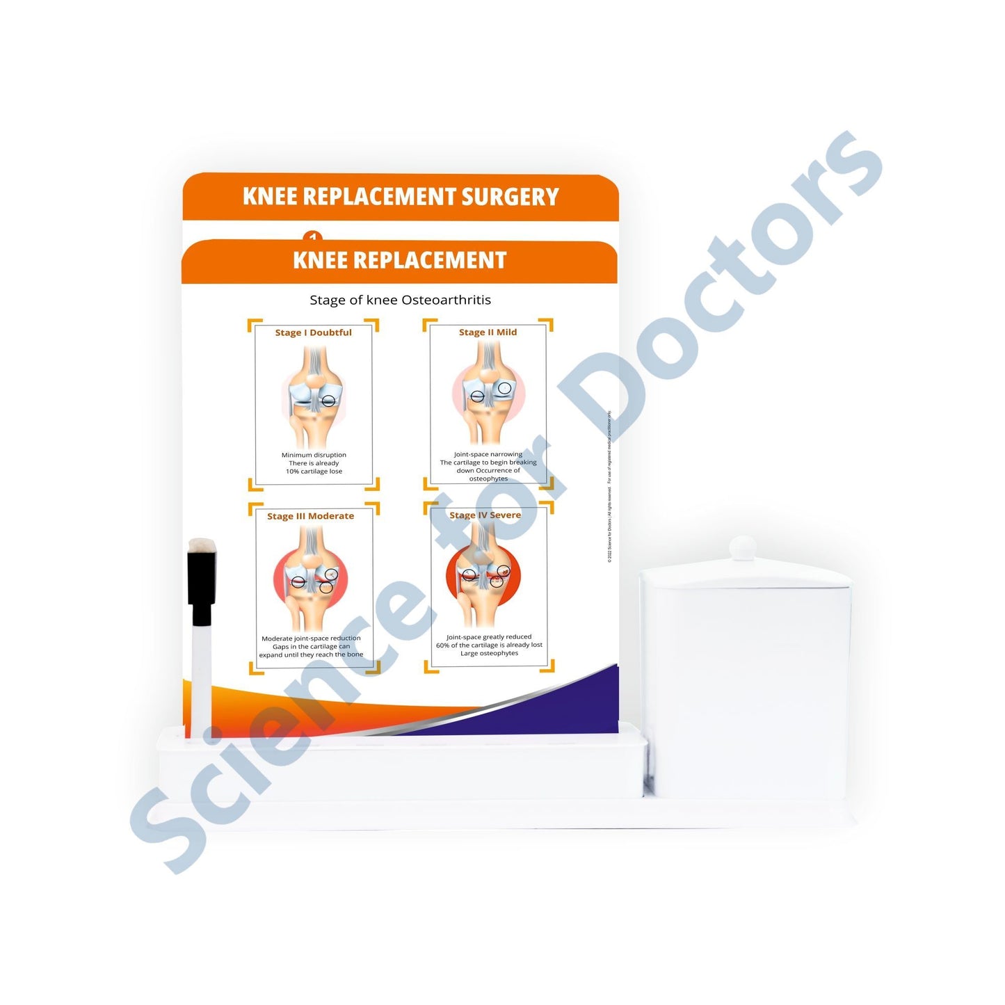 2 Slides Write & Wipe with Utility Container - Knee Replacement
