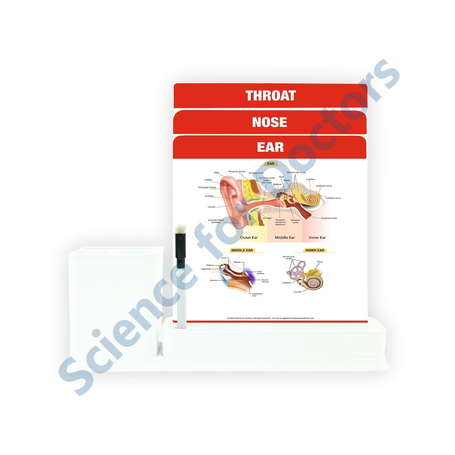 3 Slide Write Wipe With Stationery Stand - EAR