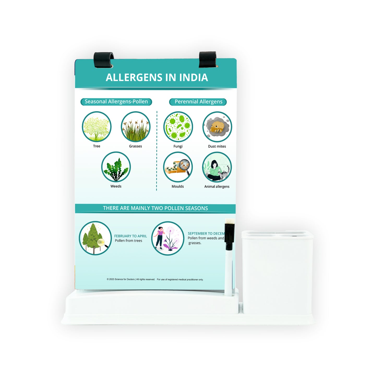Allergens in India: A4 Flip Wipe with Stationery Stand