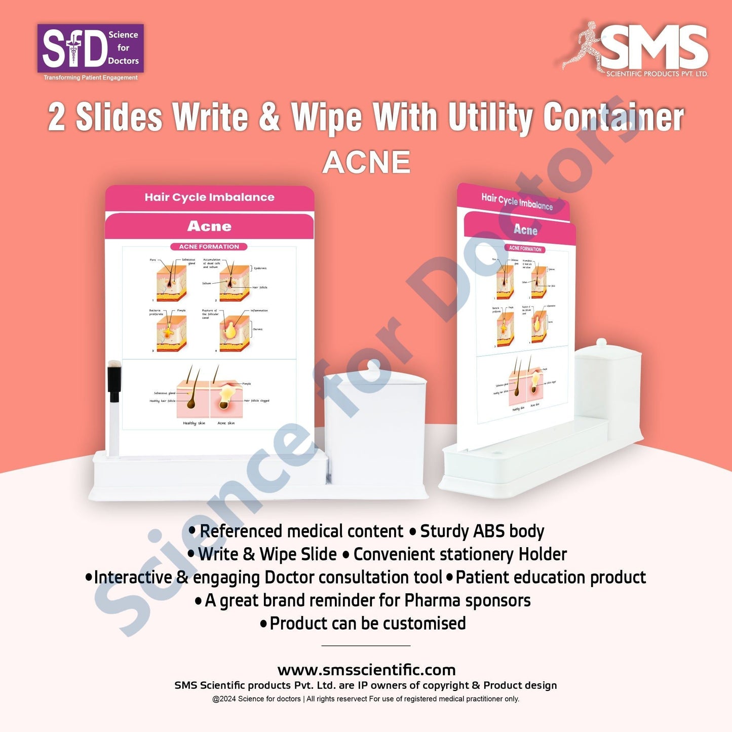 ACNE_1 - 2 Slide Write Wipe With Utility Container