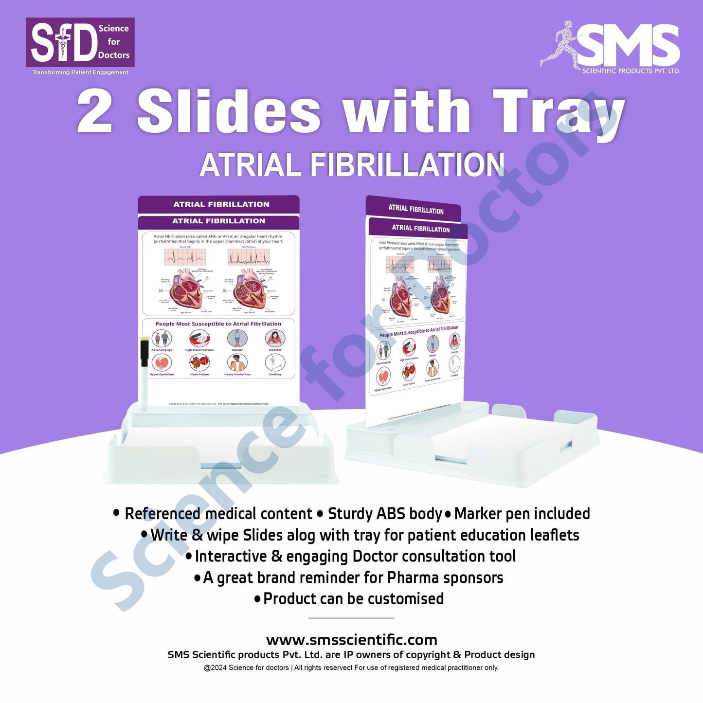ATRIAL FIBRILLATION: 2 Slides Patient Leaflet Tray