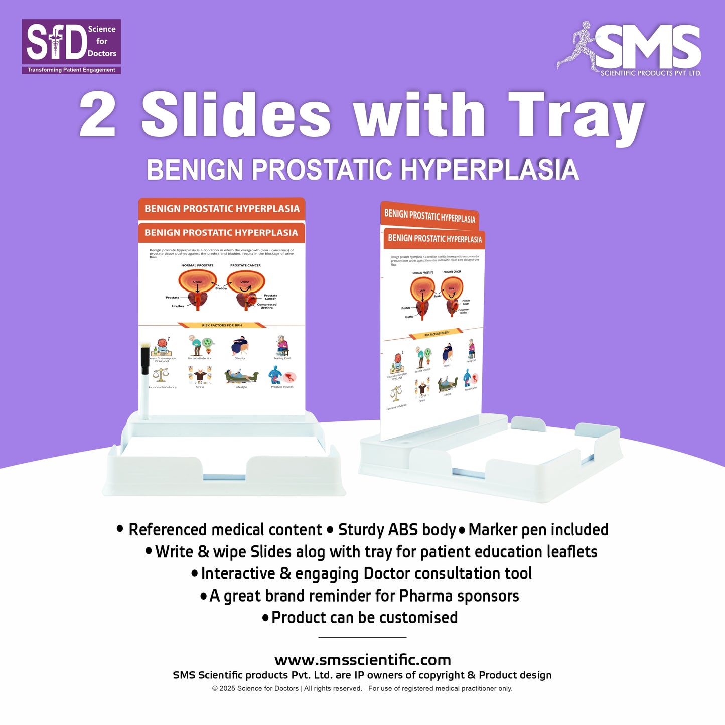 Benign Prostatic Hyperplasia : 2 Slides Patient Leaflet Tray