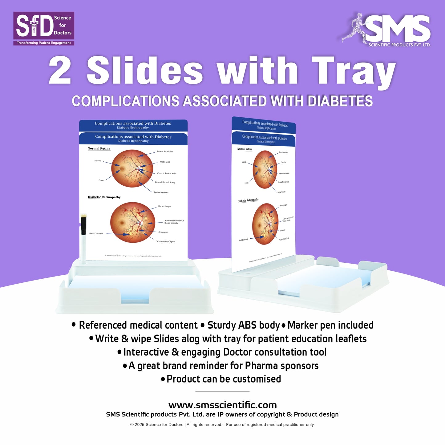 Complicated Associated With Diabetes: 2 Slides Patient Leaflet Tray
