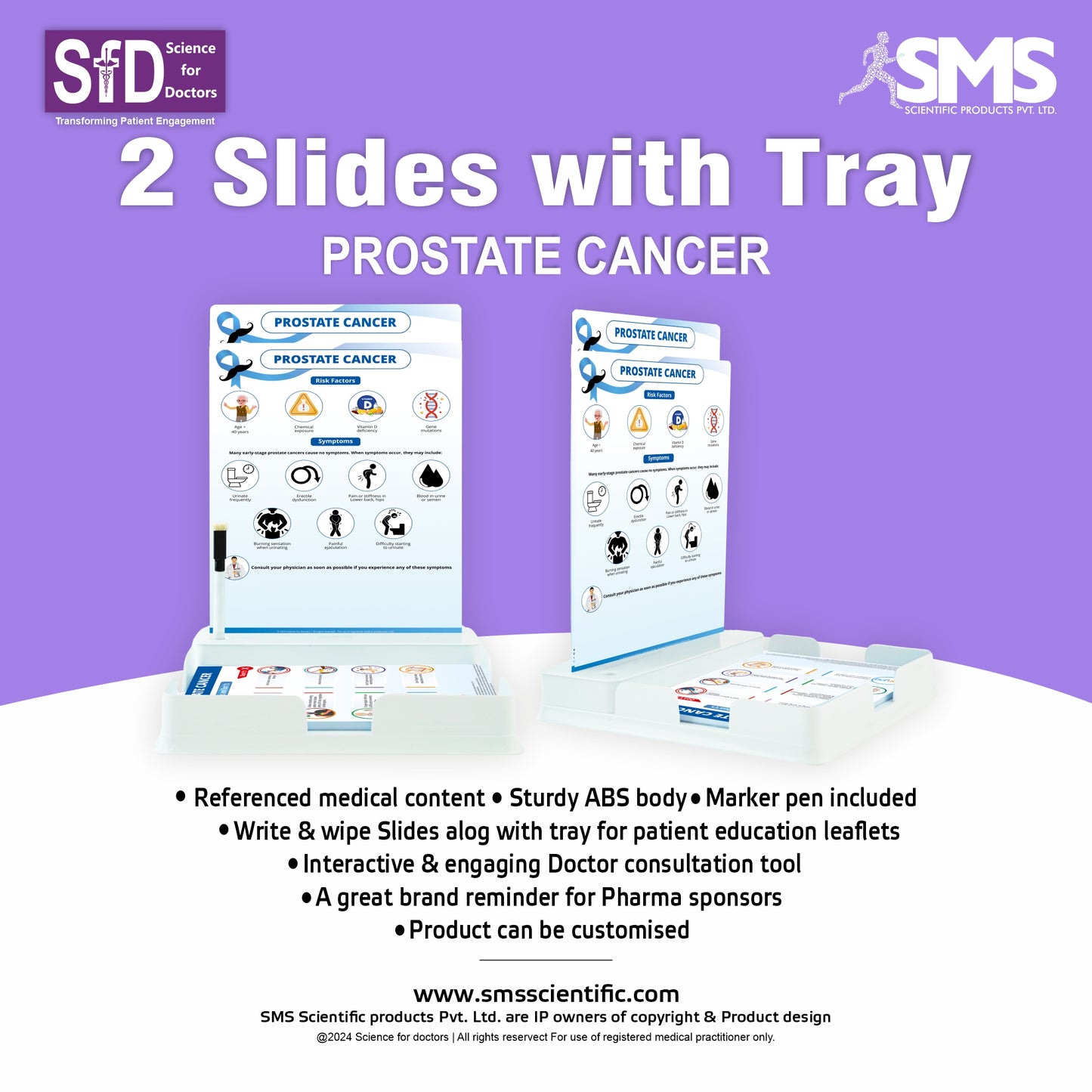 Prostate Cancer : 2 Slides Patient Leaflet Tray