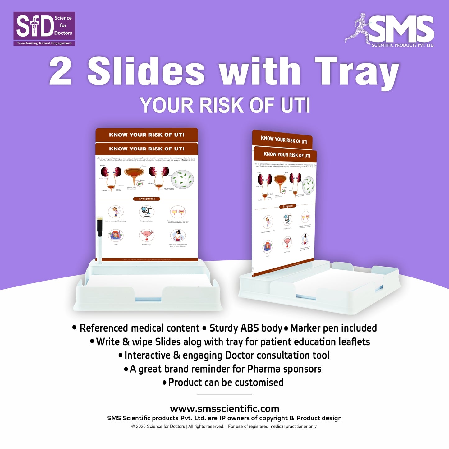 Your Risk of UTI: 2 Slides With Patient Leaflet Tray
