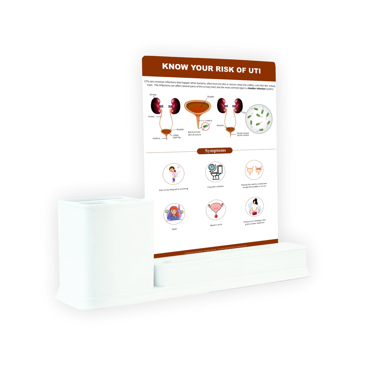 Your Risk of UTI: 1 Slides Write & Wipe with Stationary Stand