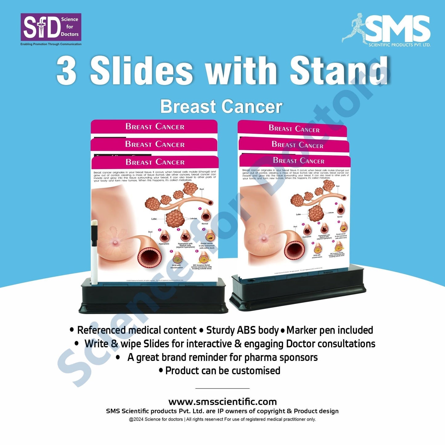 Breast Cancer: 3 slide on stand