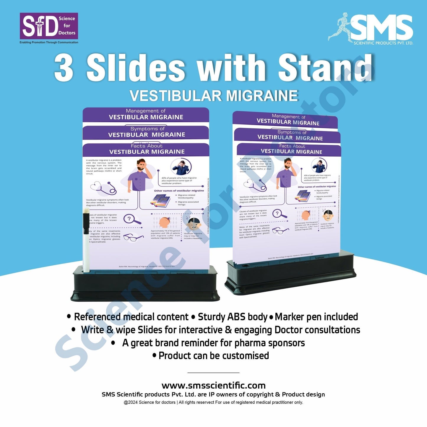 Vestibular Migraine: 3 slide on stand