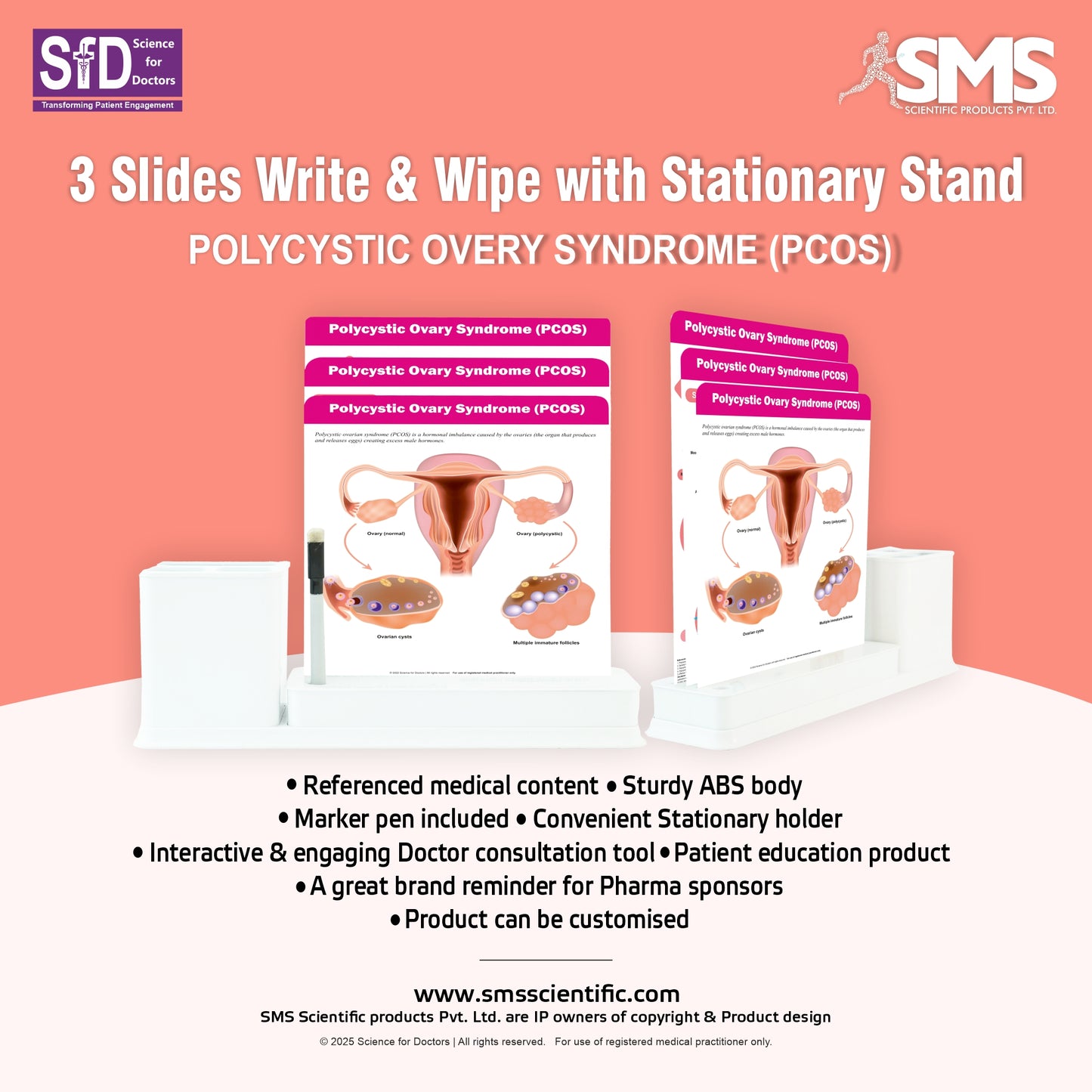 Polycystic Ovary Syndrome (PCOS): 3 Slides Write & Wipe With Stationary Stand