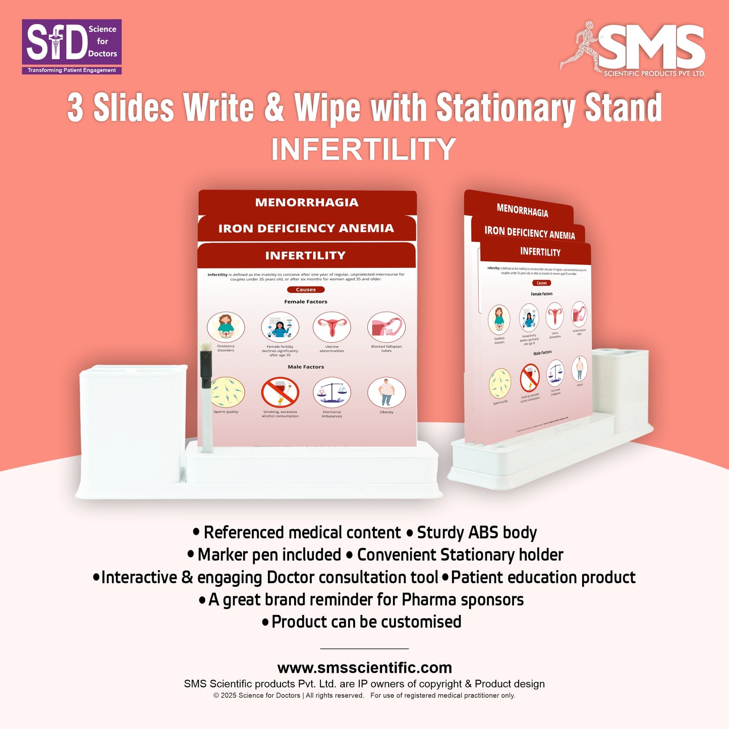Infertility_1: 3 Slides Write & Wipe With Stationary Stand