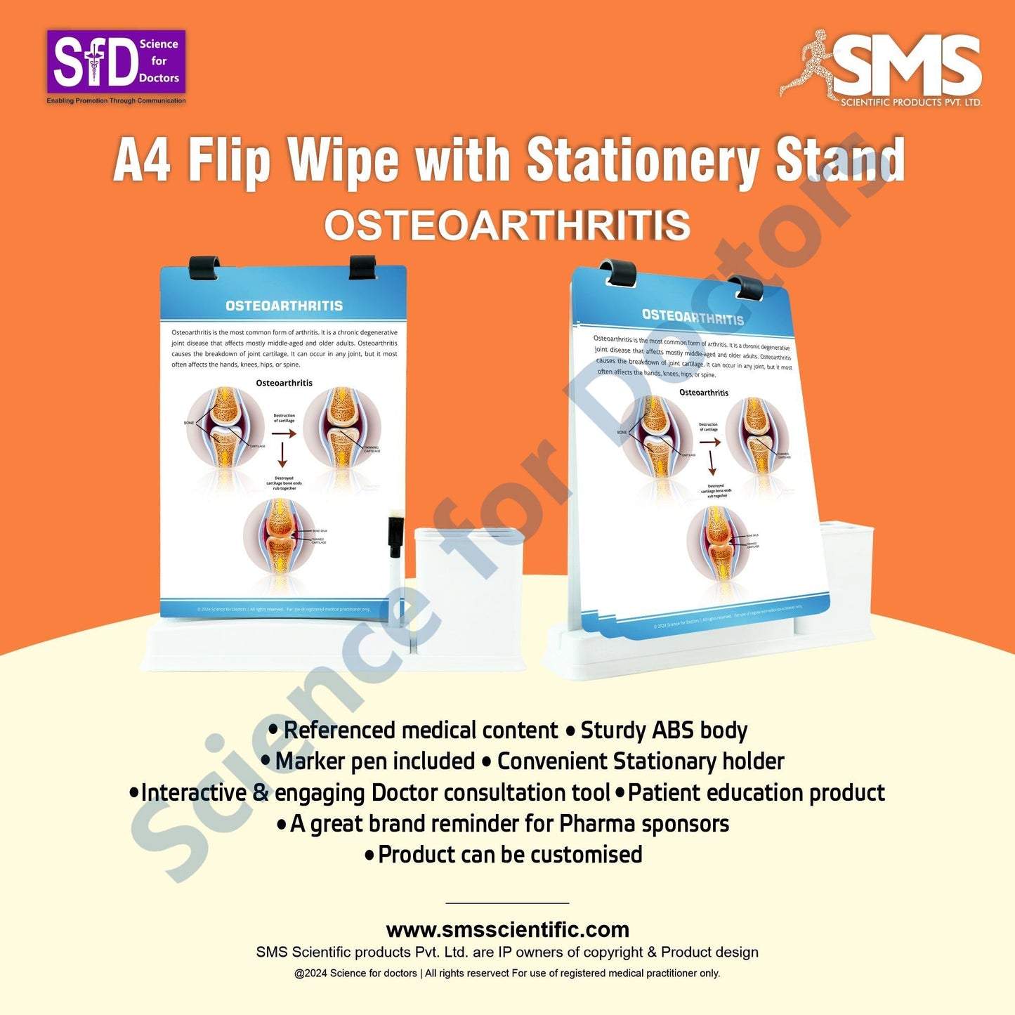 Osteoarthritis: A4 Flip Wipe With Stationary Stand