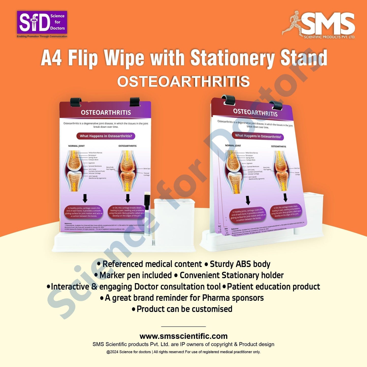 Osteoarthritis: A4 Flip Wipe With Stationary Stand