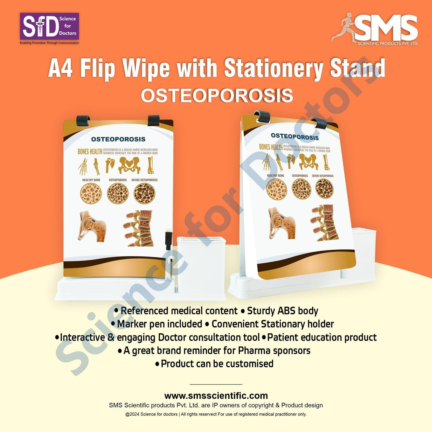 Osteoporosis: A4 Flip Wipe With Stationary Stand