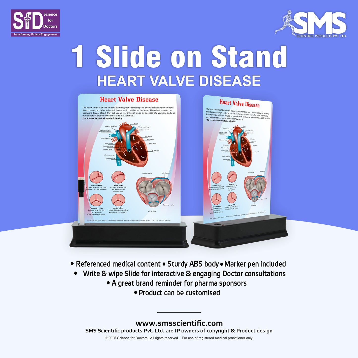 Heart Valve Disease: 1 Slide With Stand