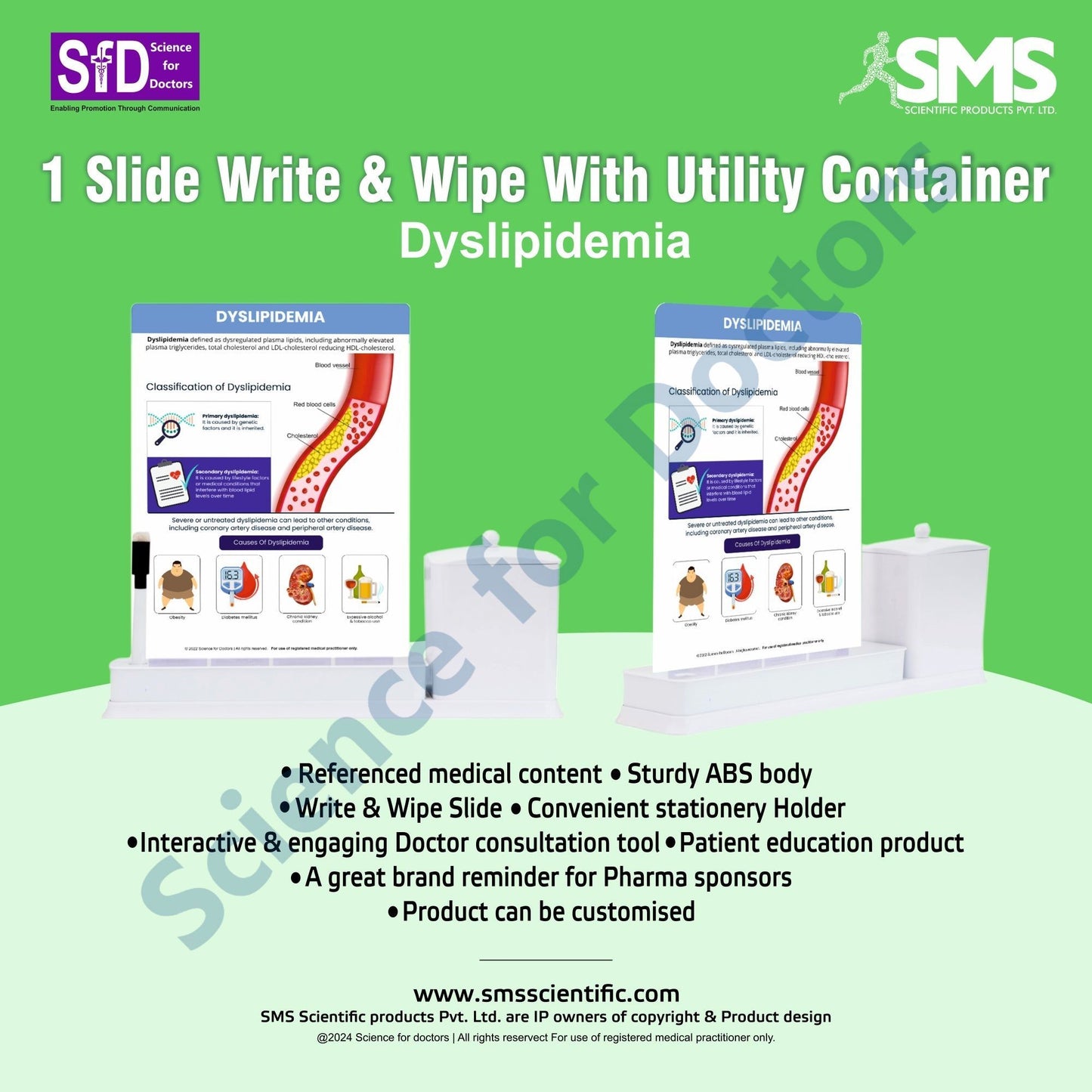 Dyslipidemia: 1 Slide Write Wipe With Utility Container