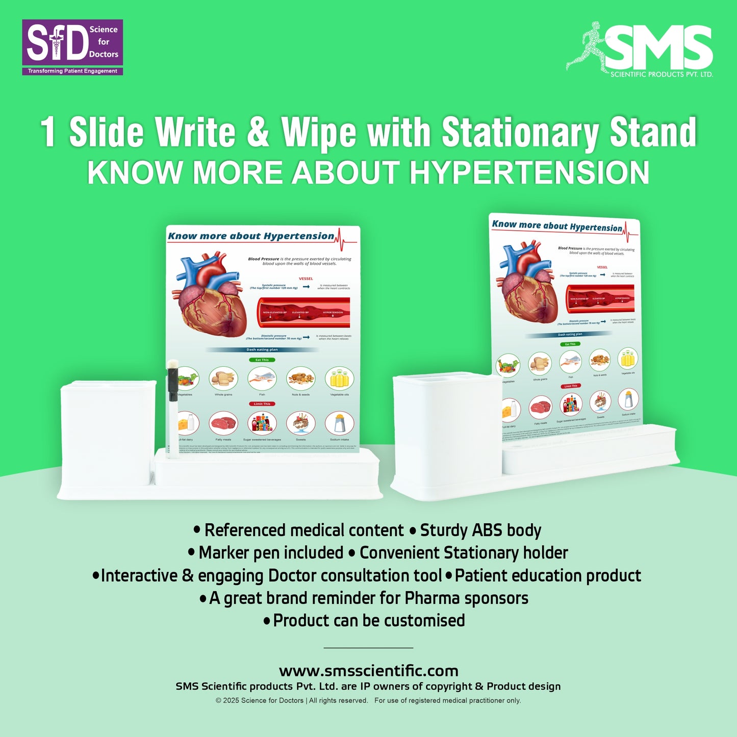 Hypertension: 1 Slides Write & Wipe with Stationary Stand