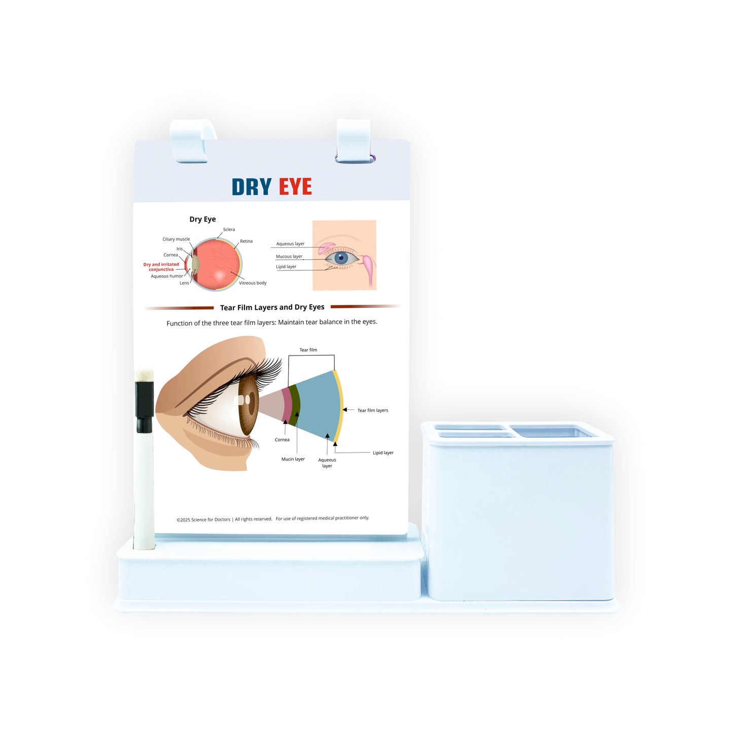 Smart - A5 Flip wipe With Stationery Stand  -  Dry Eye