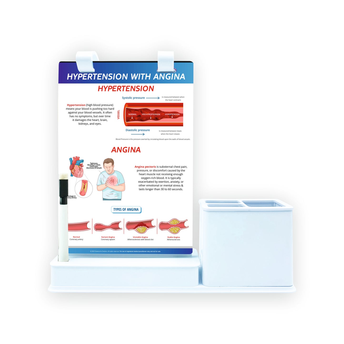 Smart - A5 Flip wipe With Stationery Stand  -  HYPERTENSION WITH ANGINA