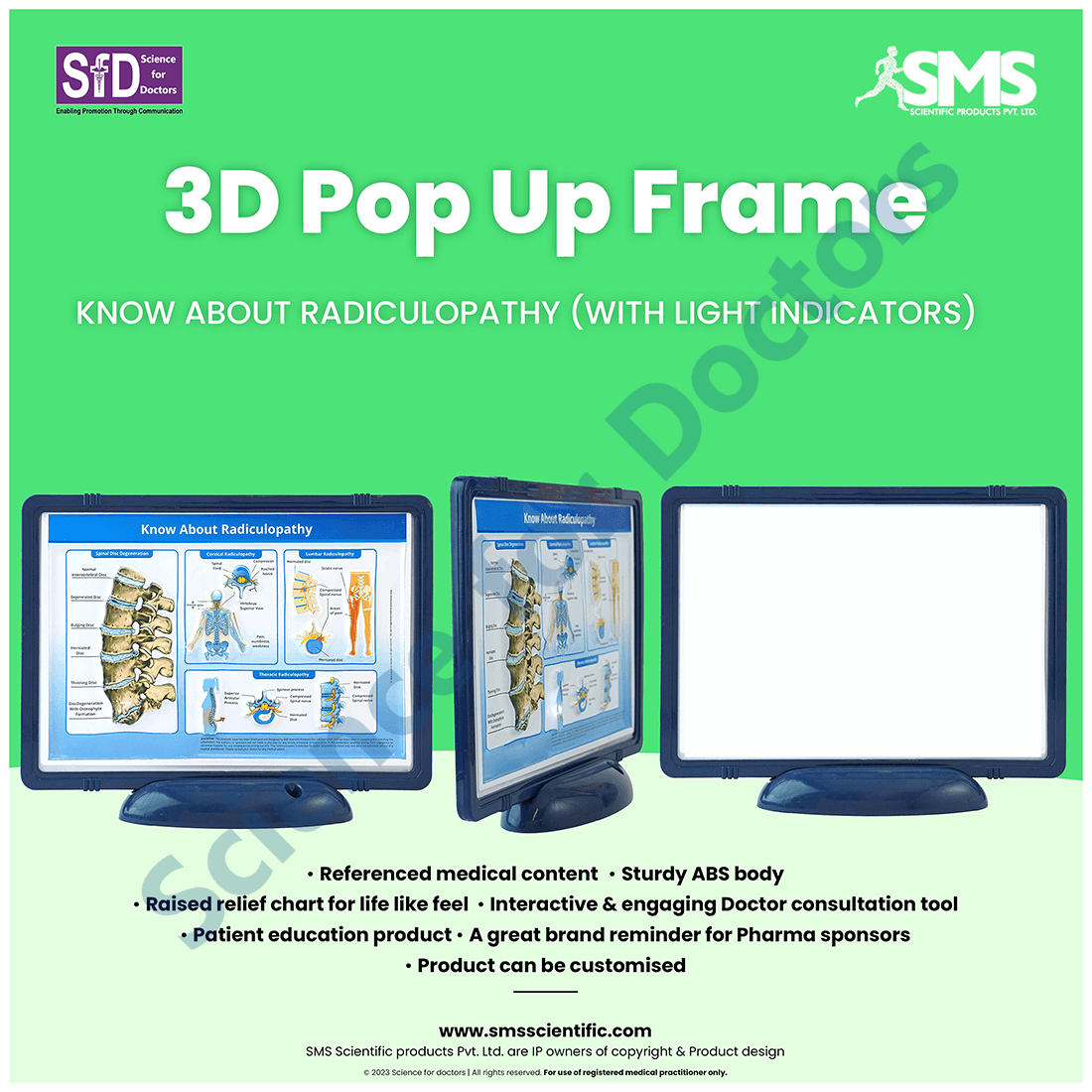 Know about Radiculopathy (With Light): 3D Pop Up Frame* (MOQ 300)