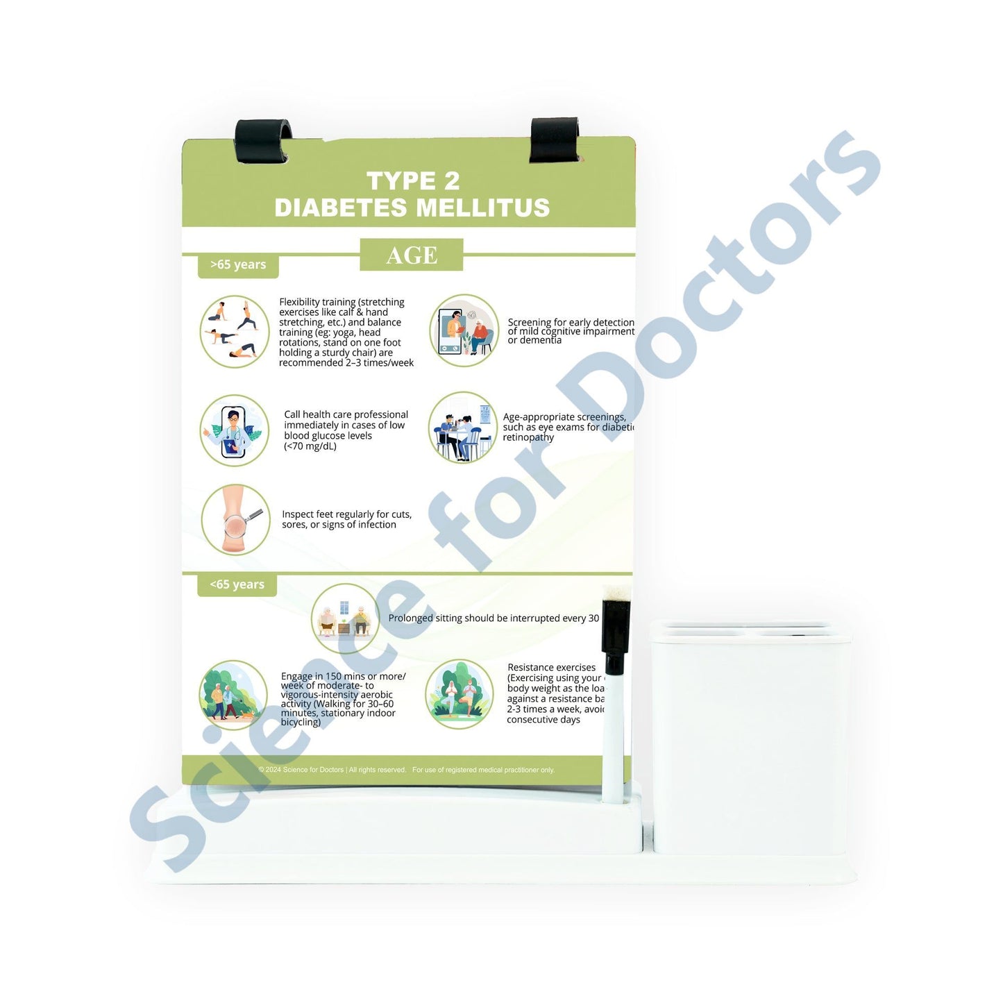 Diabetes Mellitus: A4 Flip Wipe With Stationary Stand