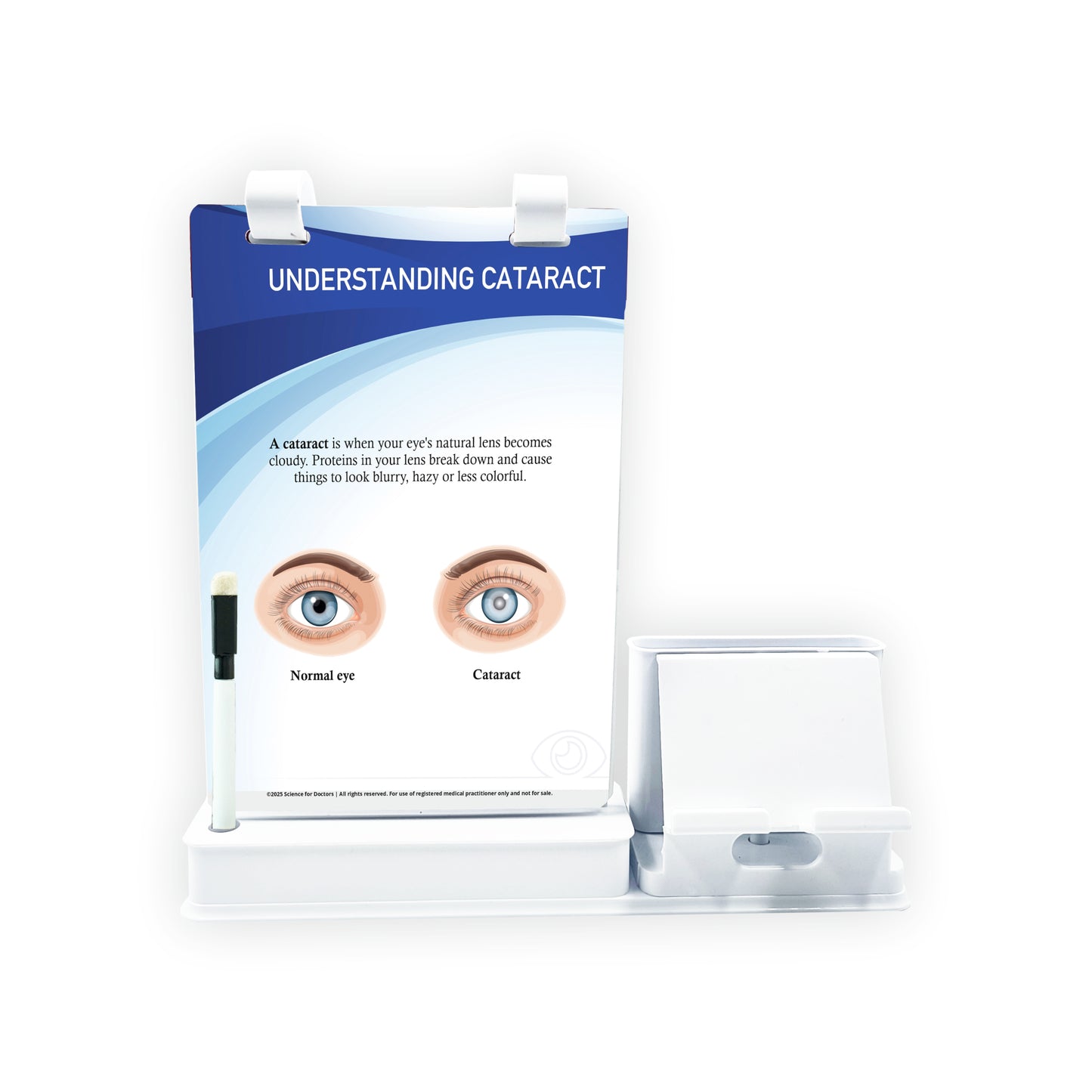 A5 Flip wipe With Mobile and Chit Pad Stand  - UNDERSTANDING CATARACT