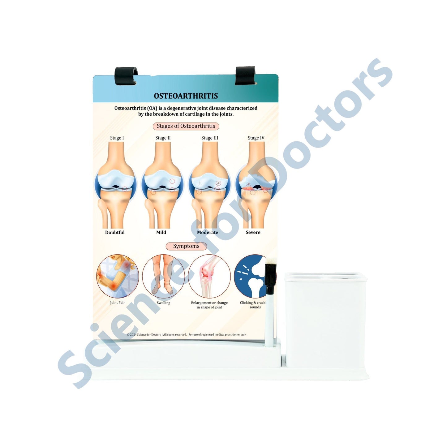 OSTEOARTHRITIS: A4 Flip Wipe With Stationary Stand