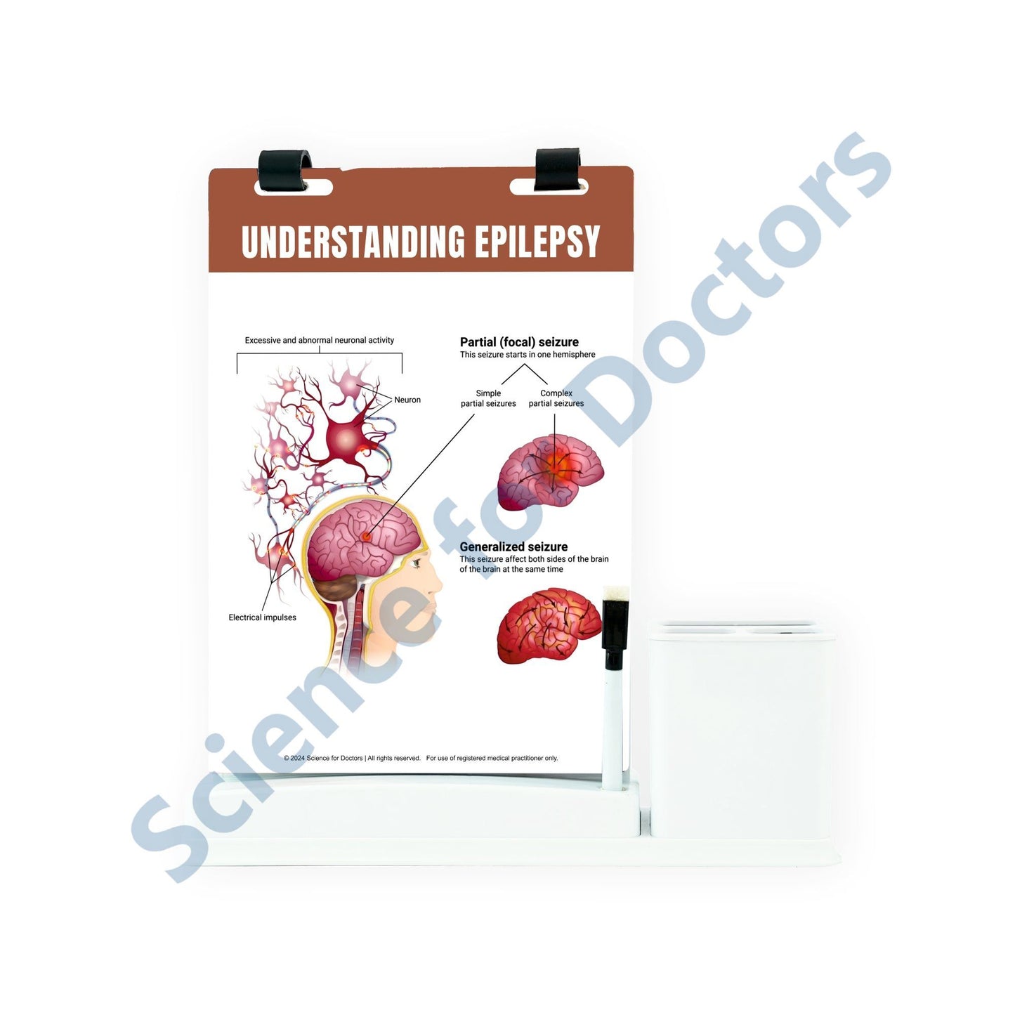 Understanding Epilepsy: A4 Flip Wipe With Stationery Stand