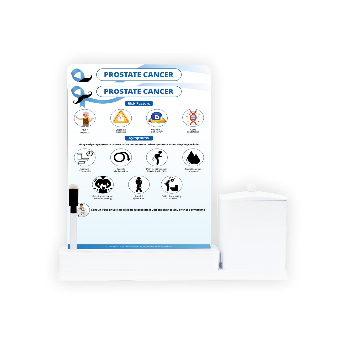 Prostate Cancer: 2 Slide Write Wipe With Utility Container