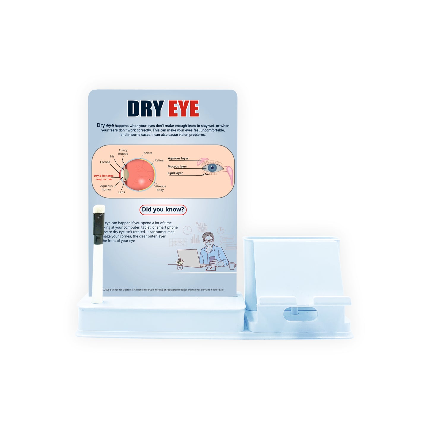 Smart - 1 Slide Write & Wipe With Mobile and Chitpad Stand - Dry Eye