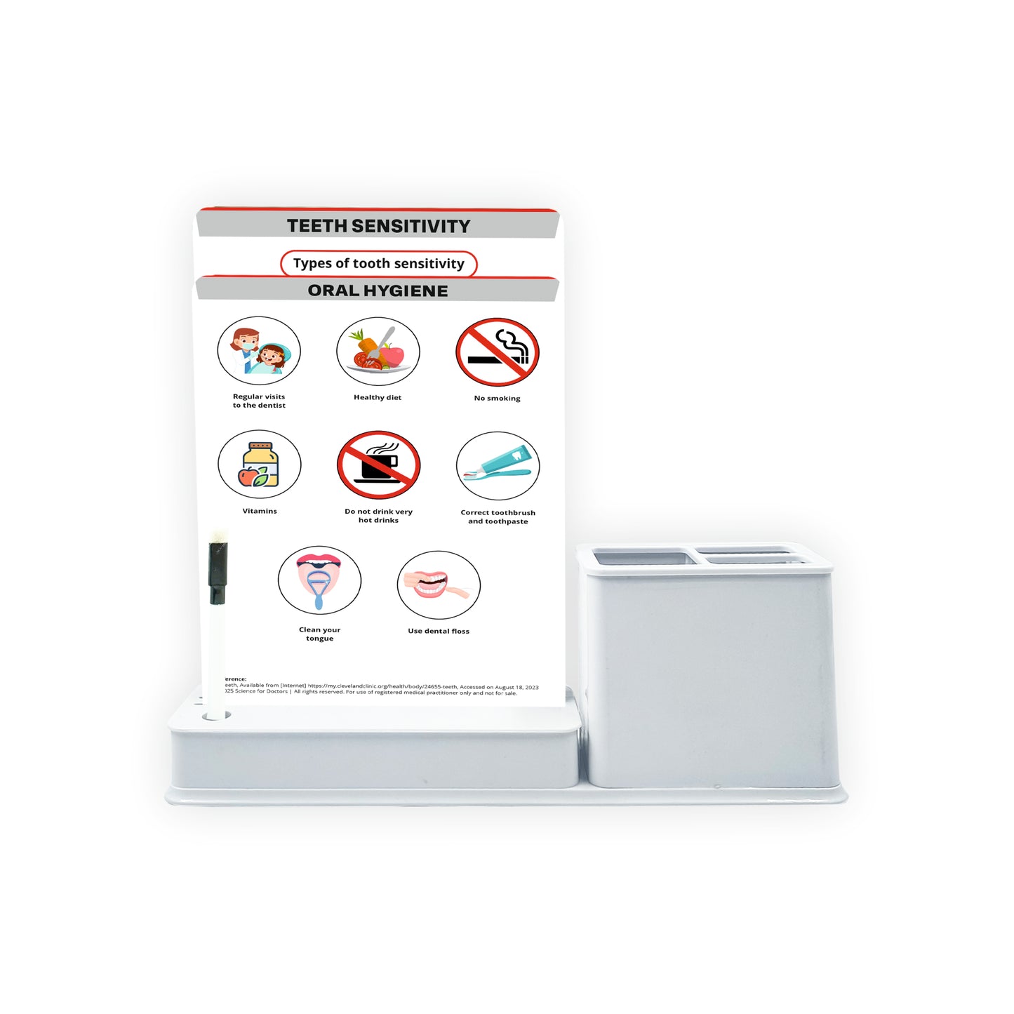 Teeth Sensitivity: 2 Slides Write & Wipe with Stationary Stand
