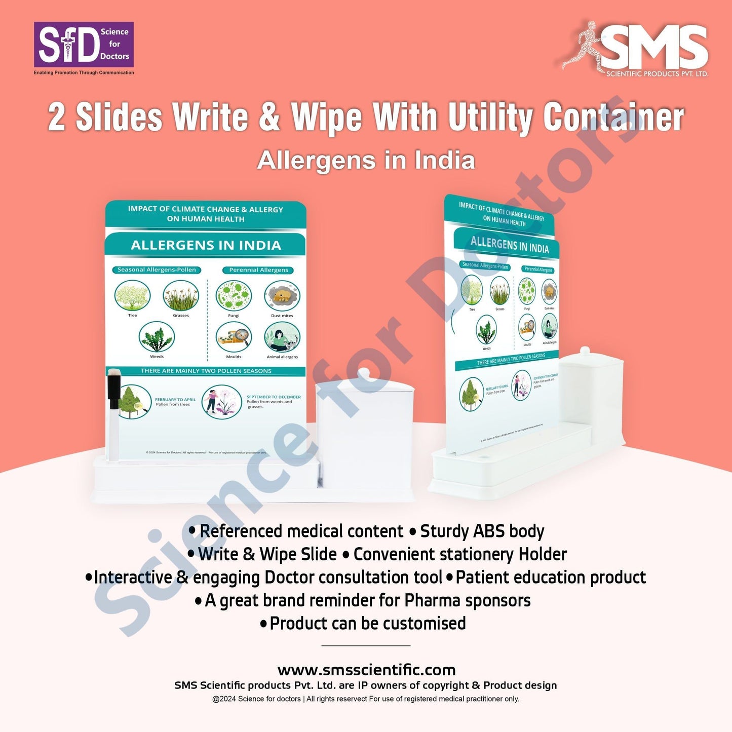 Allergens in India: 2 Slide Write Wipe With Utility Container