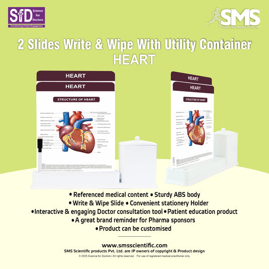 Heart: 2 Slide Write Wipe With Utility Container