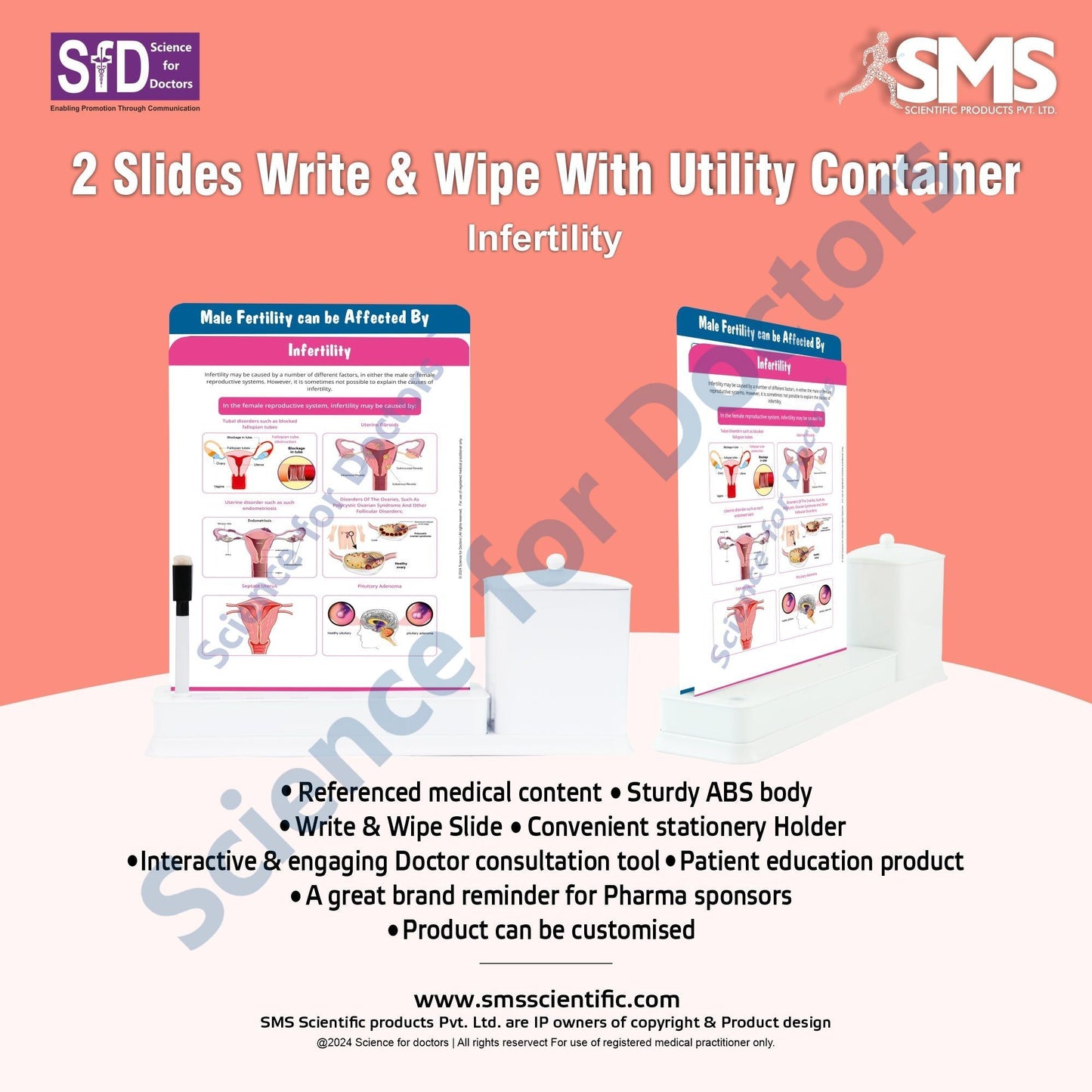 Infertility: 2 Slide Write Wipe With Utility Container