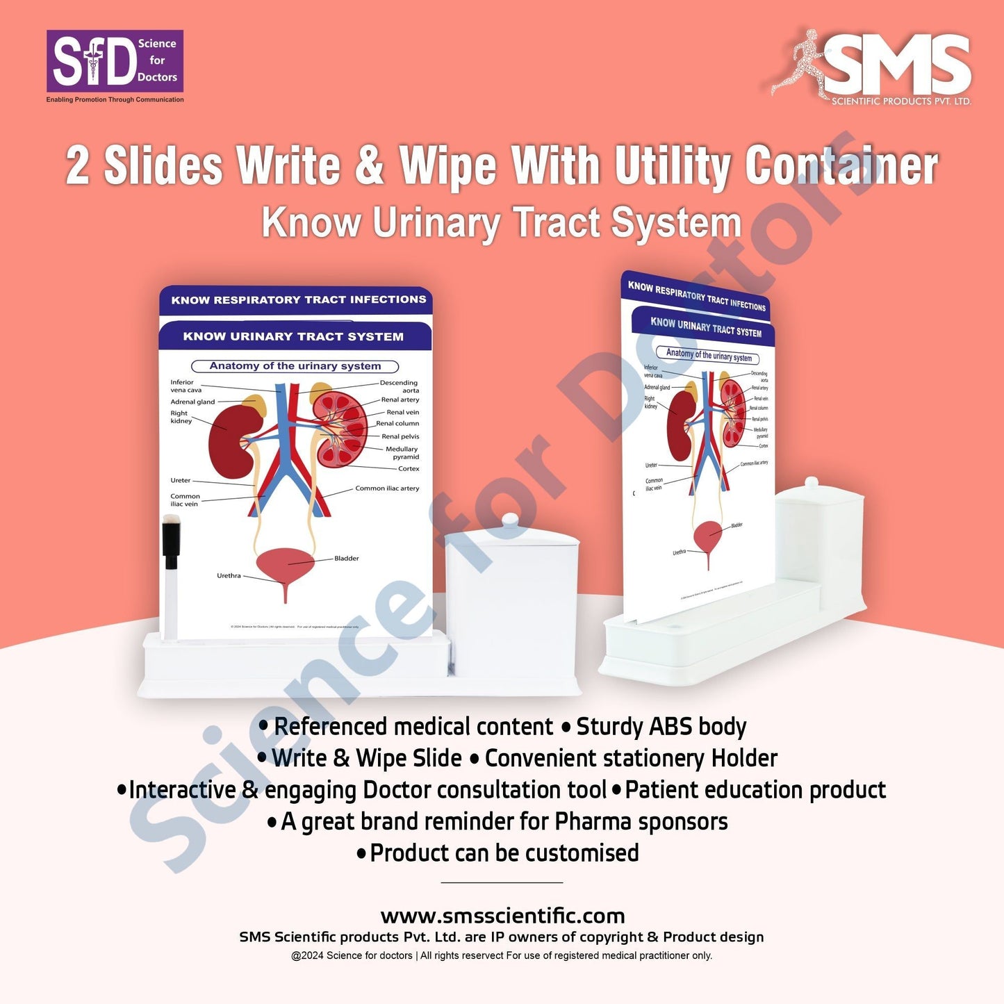 Know Urinary Tract System - 2 Slide Write Wipe With Utility Container