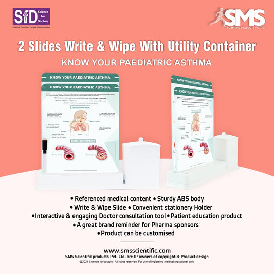 Know your Pediatric Asthma: 2 Slide Write Wipe With Utility Container