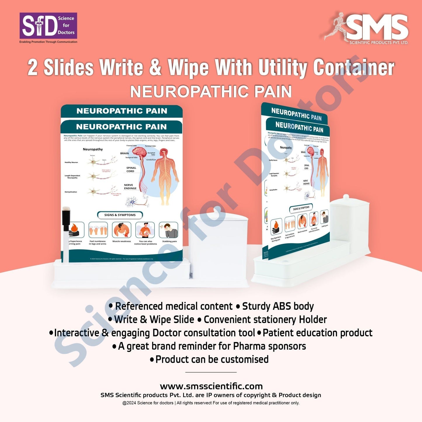 Neuropathic Pain: 2 Slide Write Wipe With Utility Container