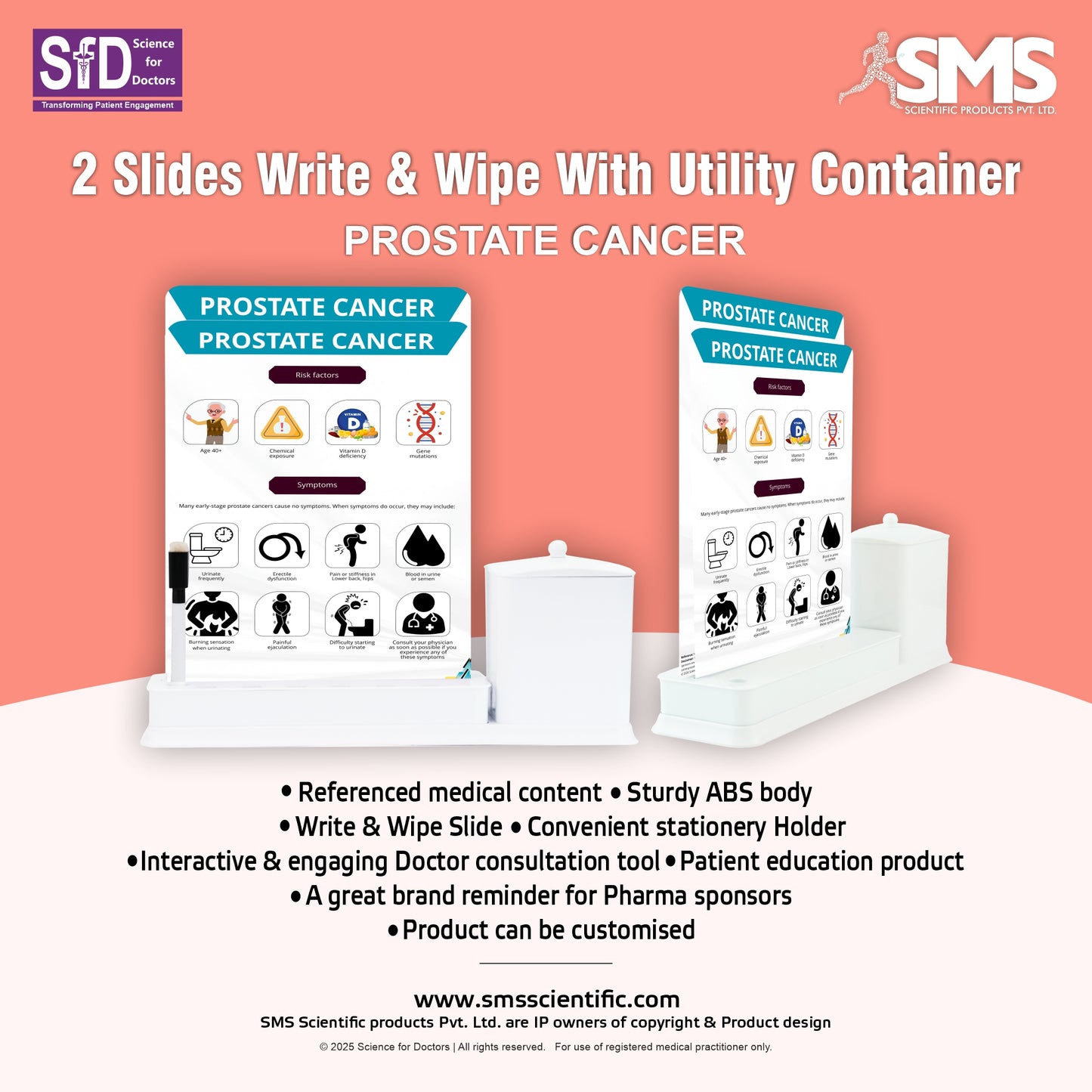 Prostate Cancer_1: 2 Slide Write Wipe With Utility Container
