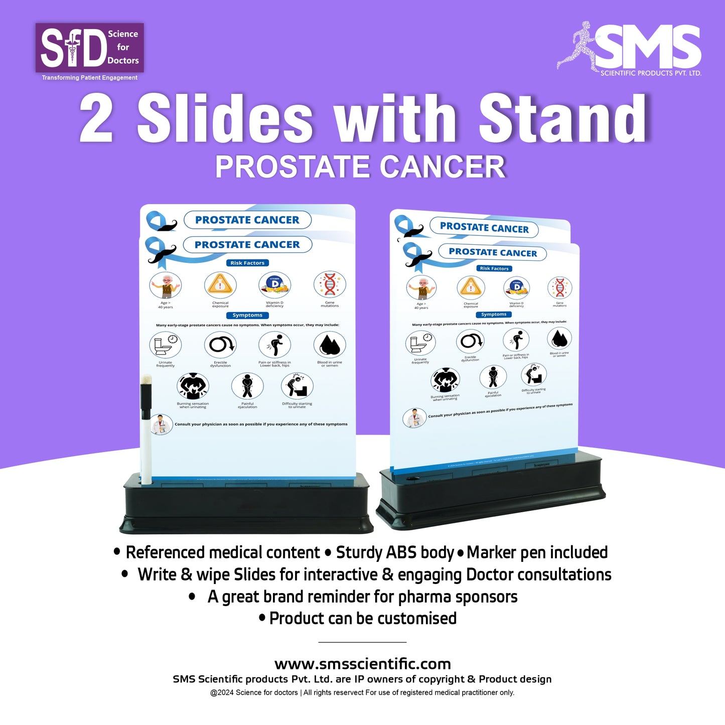 Prostate Cancer: 2 Slides With Stand