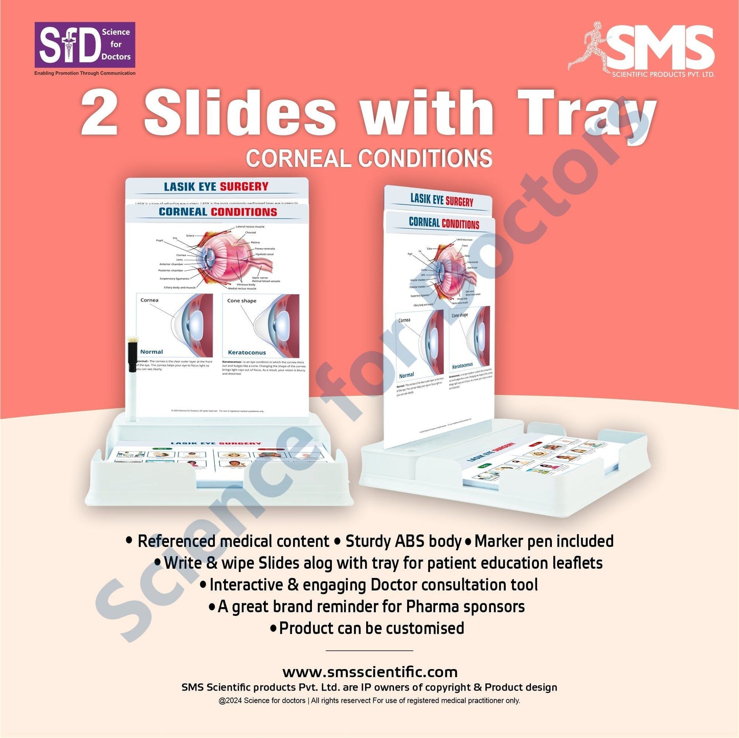 Corneal Conditions: 2 Slides Patient Leaflet Tray