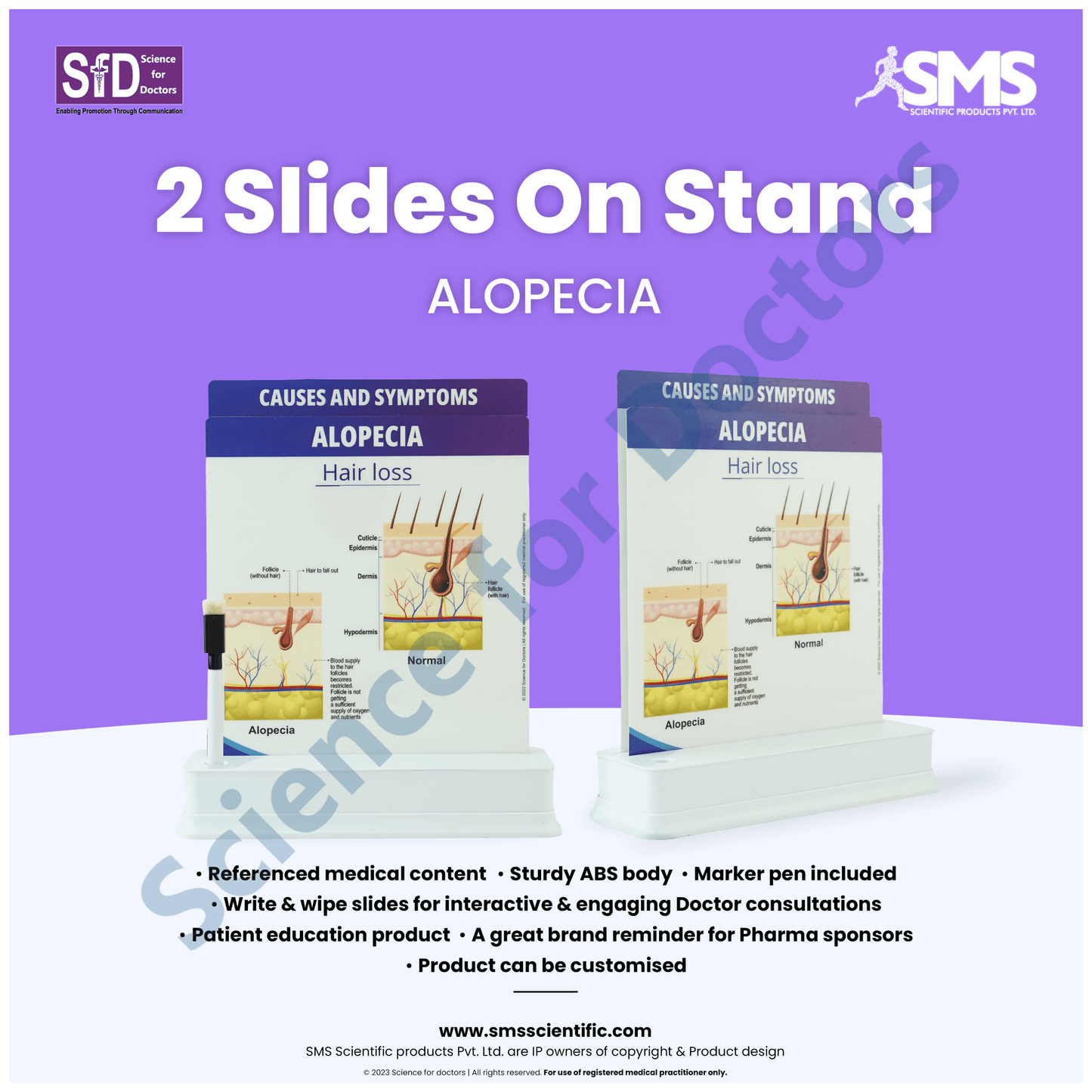 Alopecia: 2 slide on stand