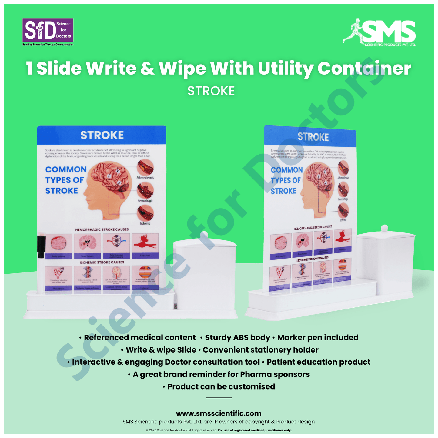 Stroke: 1 Slide write and wipe with Utility container