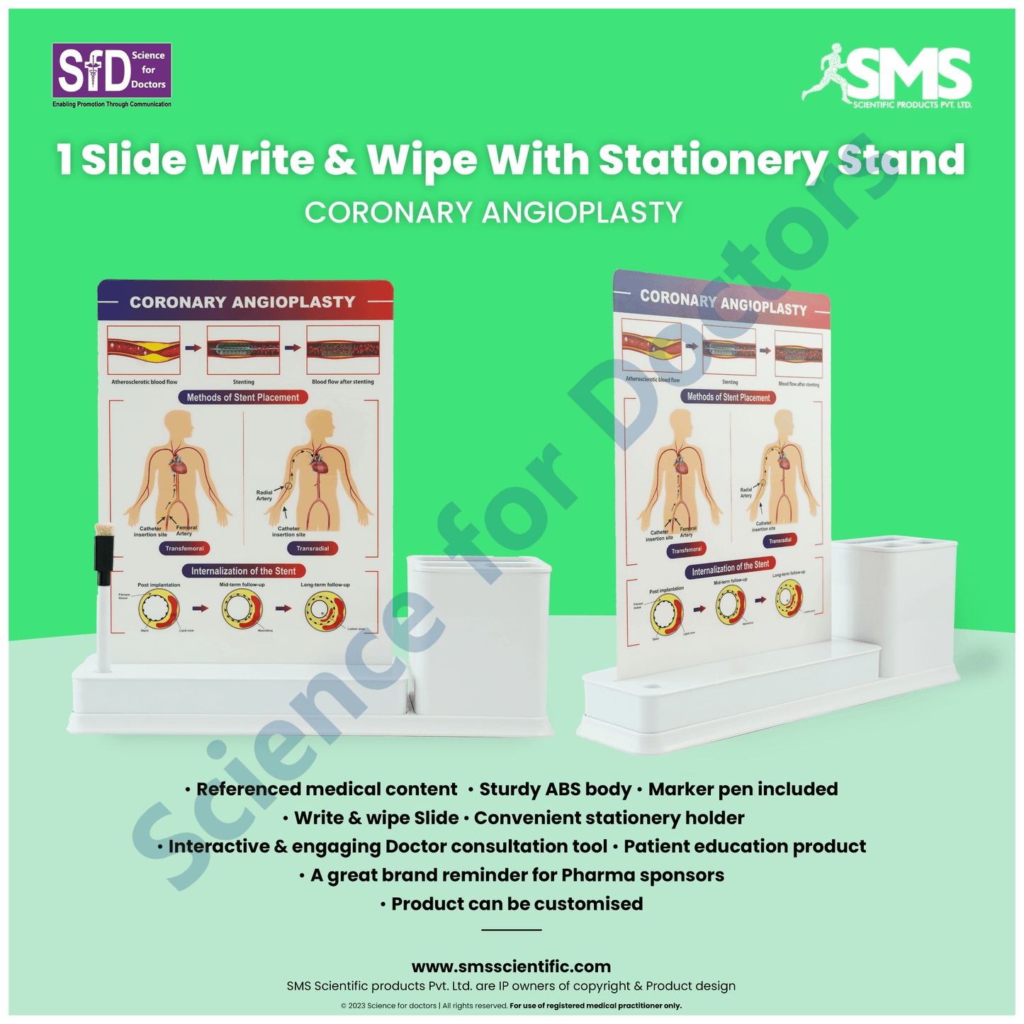 Coronary Angioplasty: 1 Slides Write & Wipe with Stationary Stand