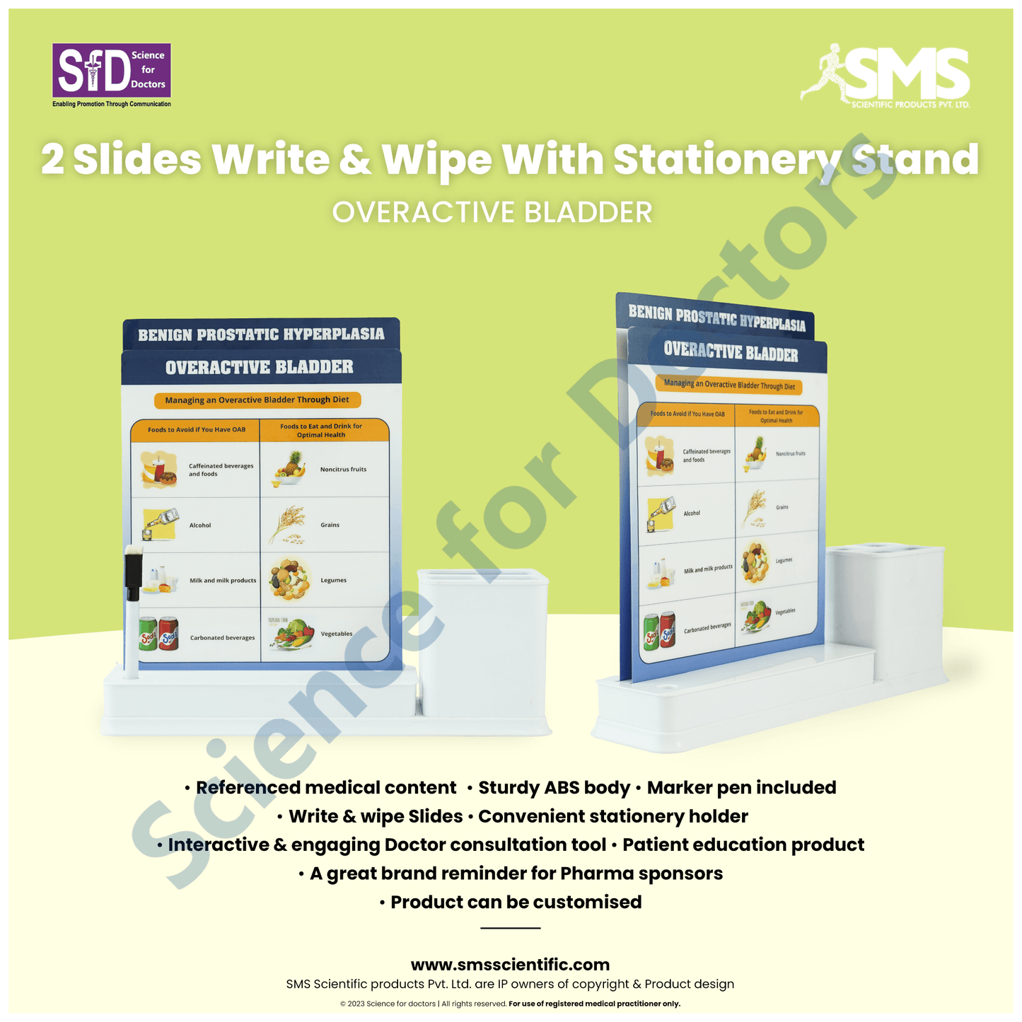 Overactive Bladder: 2 slide on stand with Stationary stand