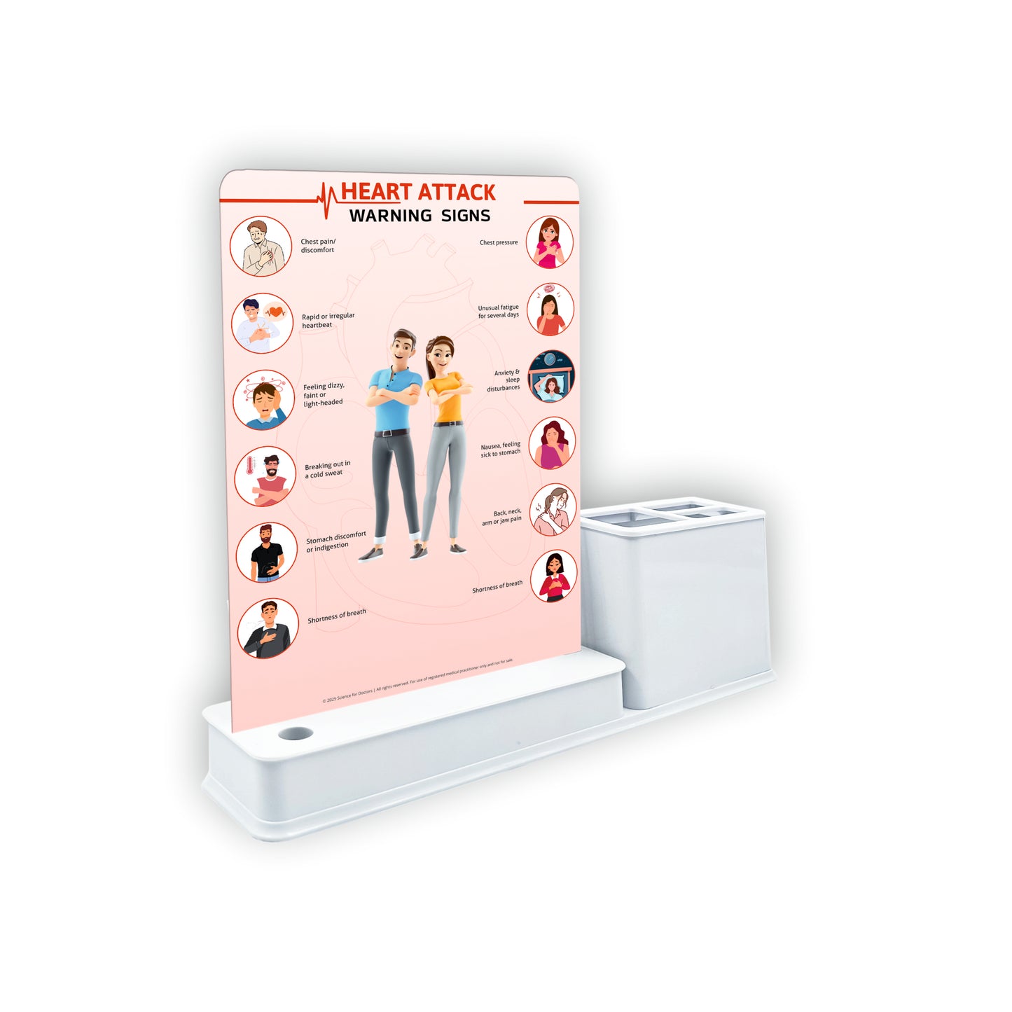Smart - 1 Slide Write & Wipe With Stationary Stand - HEART ATTACK WARNING SIGNS