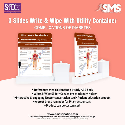 Complications of Diabetes: 3 Slides Write Wipe With Utility Container