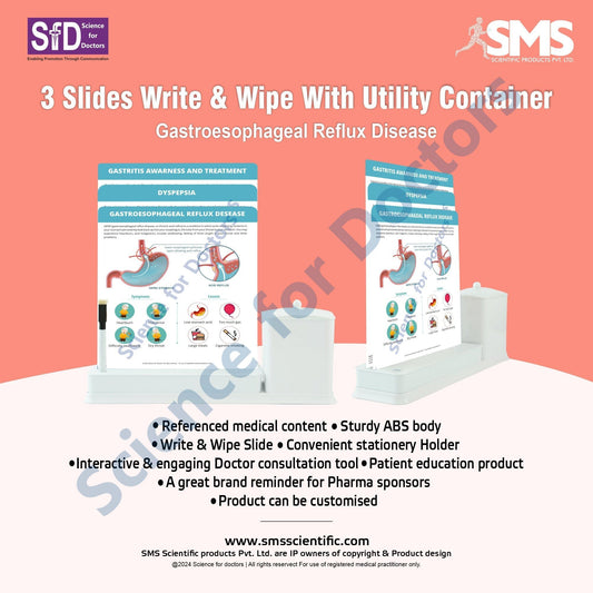 Gastroesophageal Reflux Disease: 3 Slide Write Wipe With Utility Container