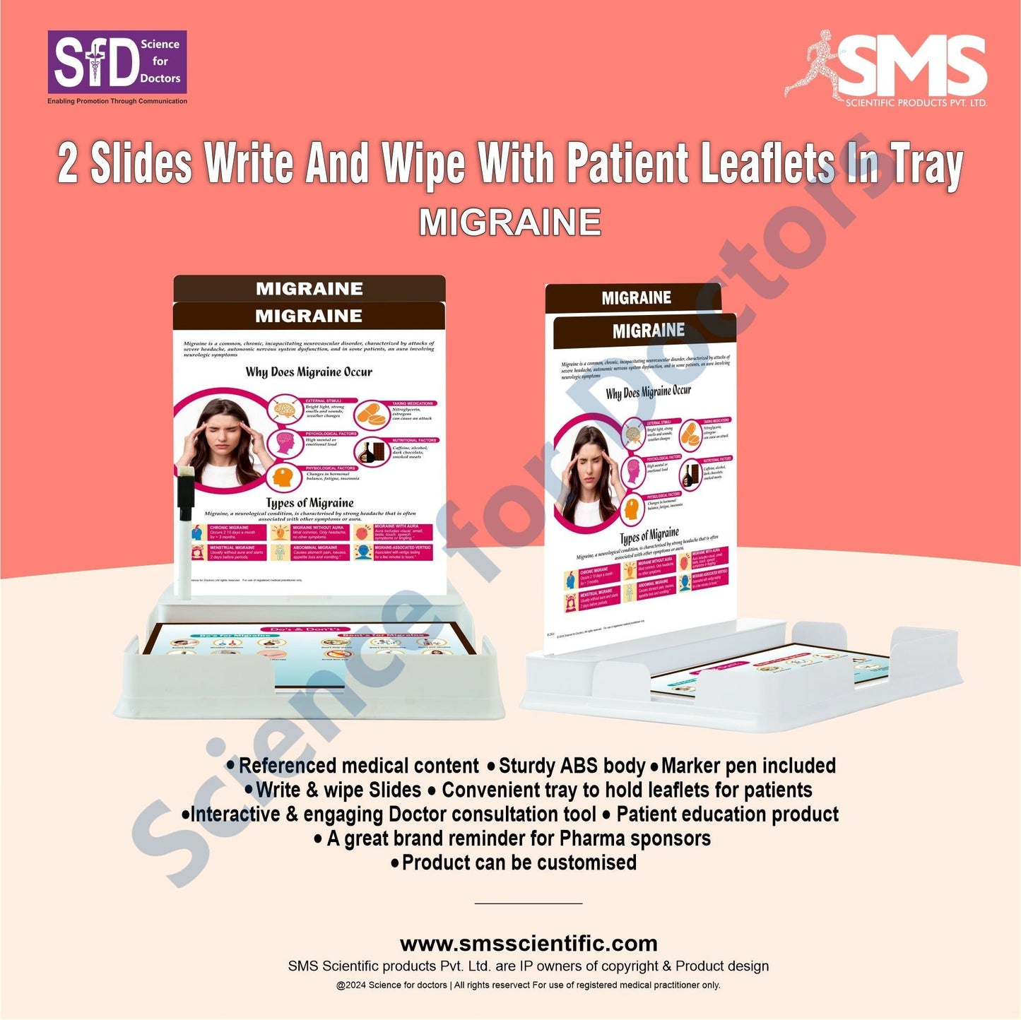 Migraine: 2 Slides Patient Leaflet Tray